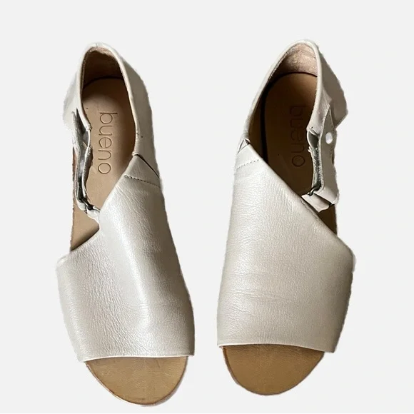 Bueno Kale Leather Asymmetrical Open-Toe Sandals Tusk Cream 39 - Picture 5 of 7